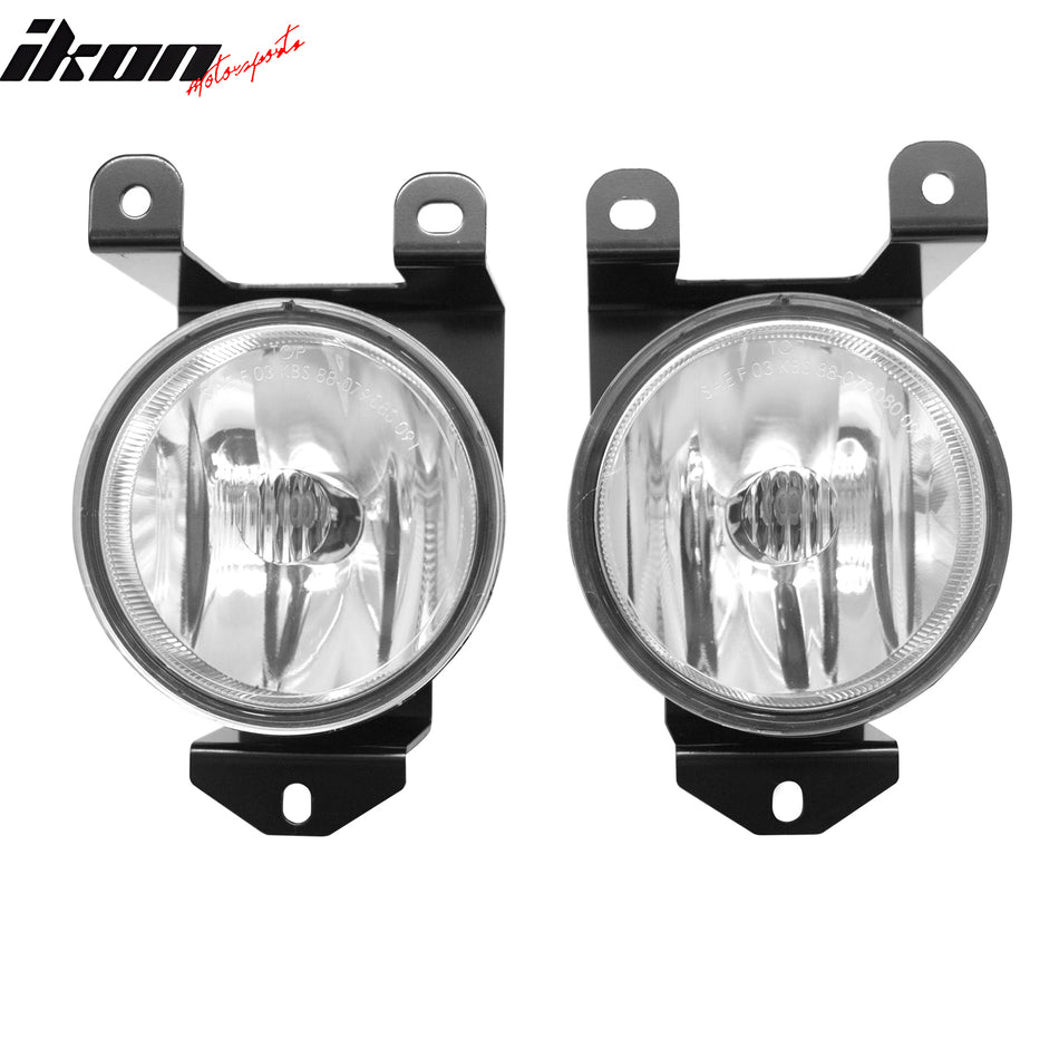 2002-2006 GMC Sierra 1500 Denali Right Left RH LH Front Bumper Driving Fog Lights Lamps Assembly Replacement W/Black Housing Clear Lens 880 Bulb Type