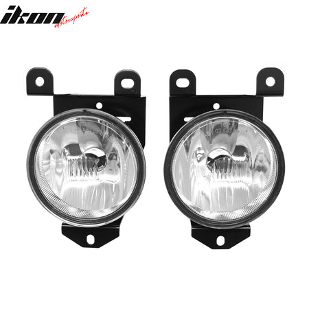 IKON MOTORSPORTS Fog Lights, Compatible with 2002-2006 GMC Sierra 1500 Denali & 1992-1999 Pontiac Bonneville SSE SSEi, 880 Bulb Type Black Housing Clear Lens Front Bumper Driving Fog Lamp, Pair