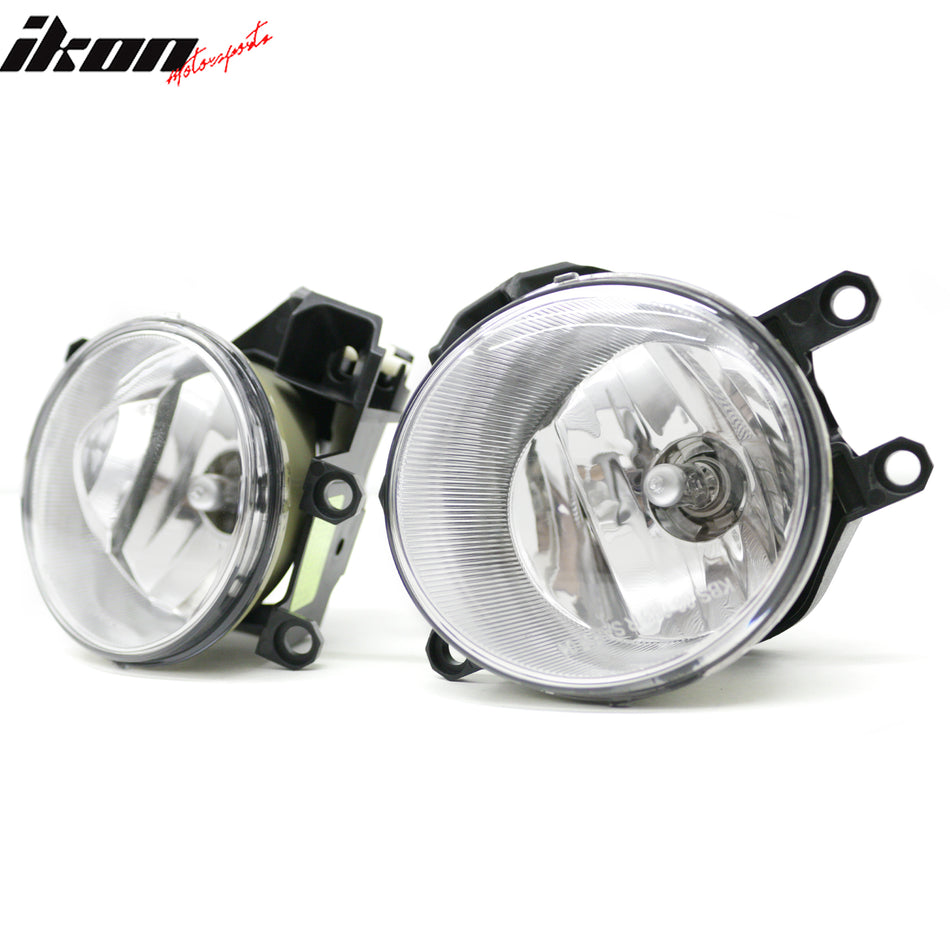 IKON MOTORSPORTS Fog Lights, Compatible with 2014-2015 Lexus RX350/RX450h & 2014-2016 Toyota Corolla & 2014-2021 Highlander & Tundra, Black Housing Clear Lens Front Bumper Driving Fog Lamp, Pair