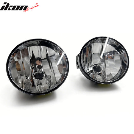 IKON MOTORSPORTS Fog Lights, Compatible with 2002-2008 GMC Envoy, Clear Lens Front Bumper Driving Fog Lamp, Pair