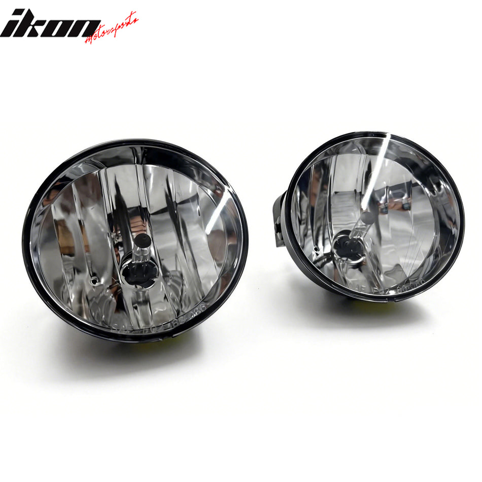 IKON MOTORSPORTS Fog Lights, Compatible with 2002-2008 GMC Envoy, Clear Lens Front Bumper Driving Fog Lamp, Pair