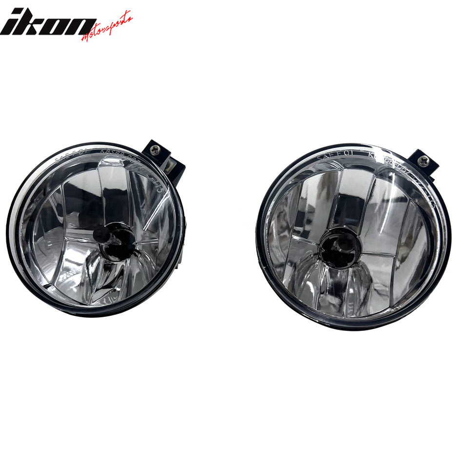 2001-2004 Dodge Dakota & 2001-2003 Durango RH LH Front Bumper Driving Fog Lights Lamps Assembly Replacement W/Wiring Harness Black Housing Clear Lens