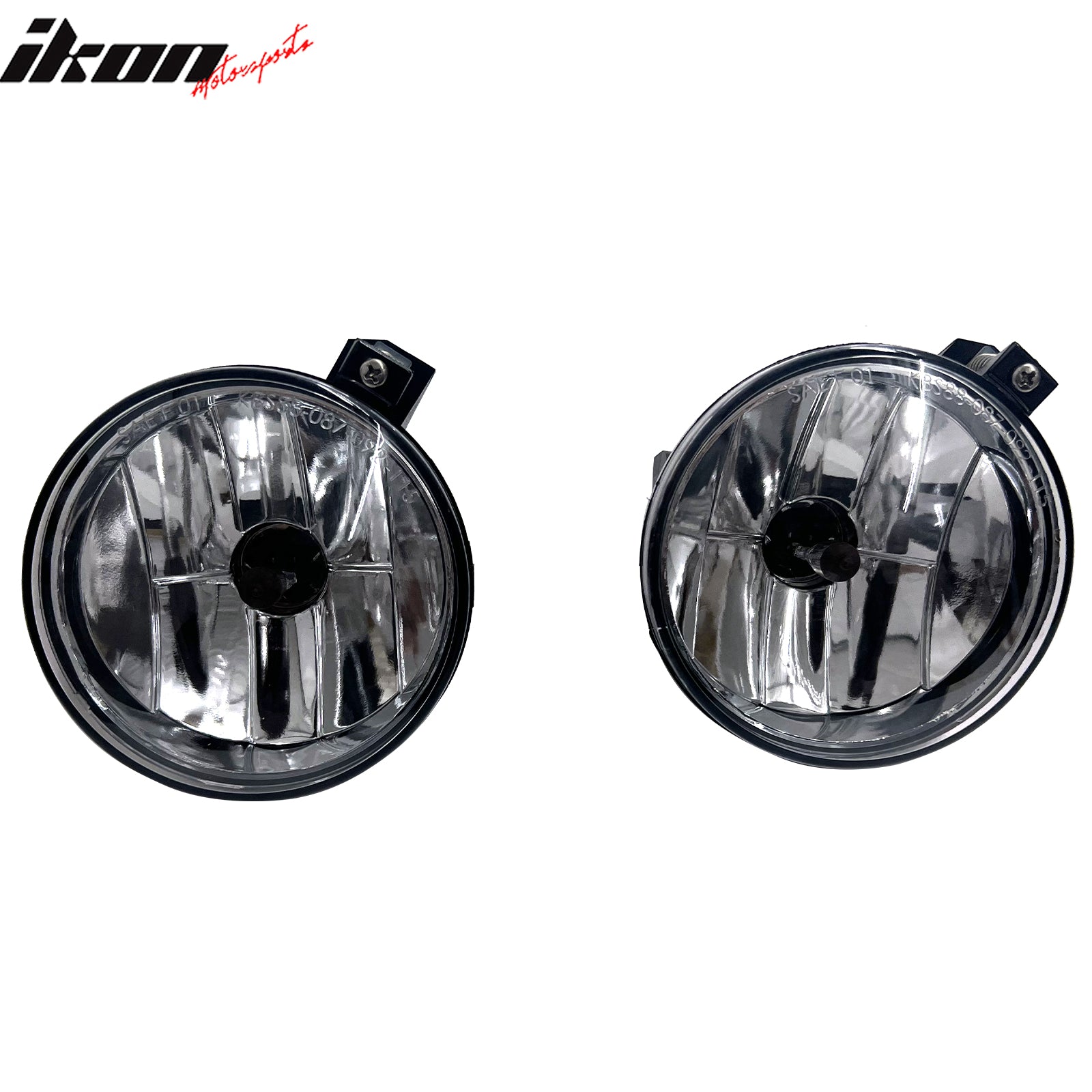 IKON MOTORSPORTS Fog Lights, Compatible with 2011-2014 Mazda 2, Black Housing Clear Lens Front Bumper Driving Fog Lamp, Pair