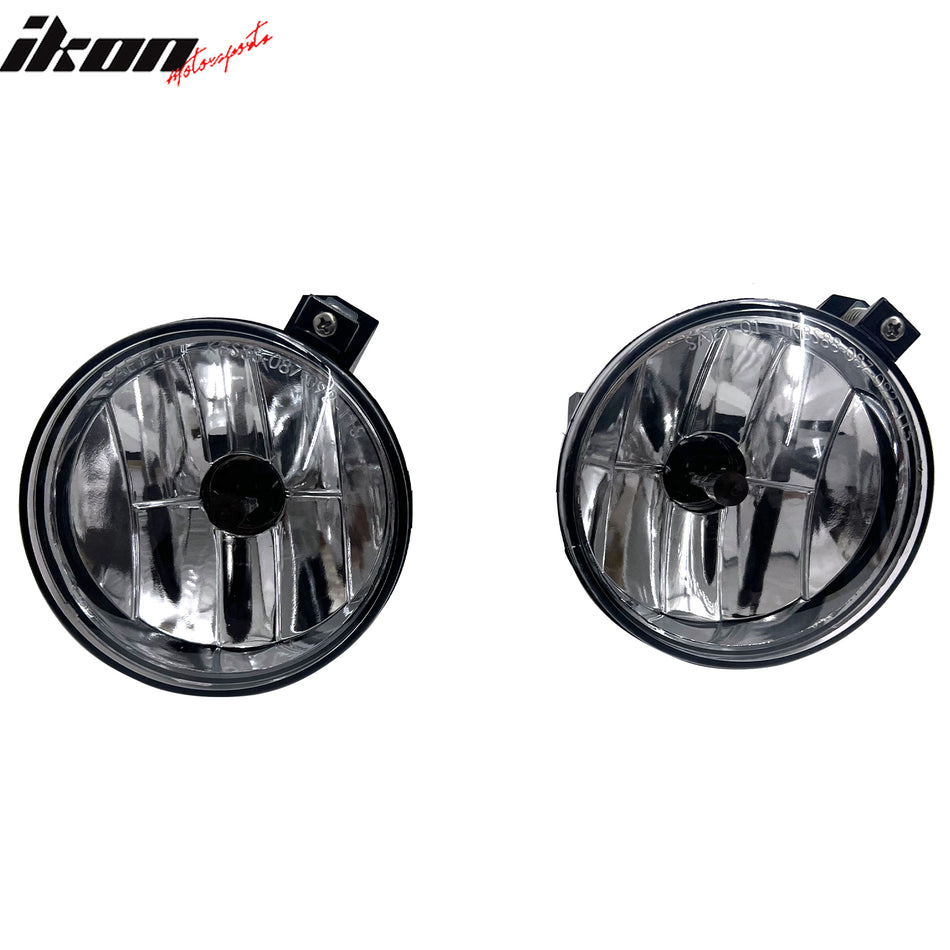 IKON MOTORSPORTS Fog Lights, Compatible with 2011-2014 Mazda 2, Black Housing Clear Lens Front Bumper Driving Fog Lamp, Pair