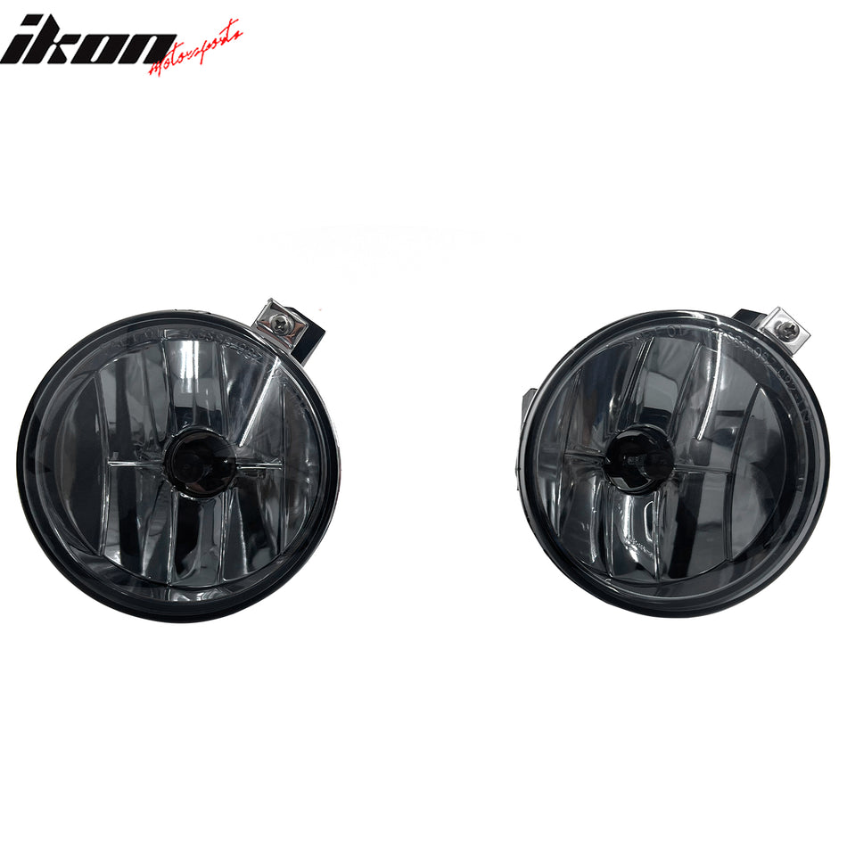 2001-2004 Dodge Dakota & 2001-2003 Durango RH LH Front Bumper Driving Fog Lights Lamps Assembly Replacement W/Wiring Harness Black Housing Smoke Lens