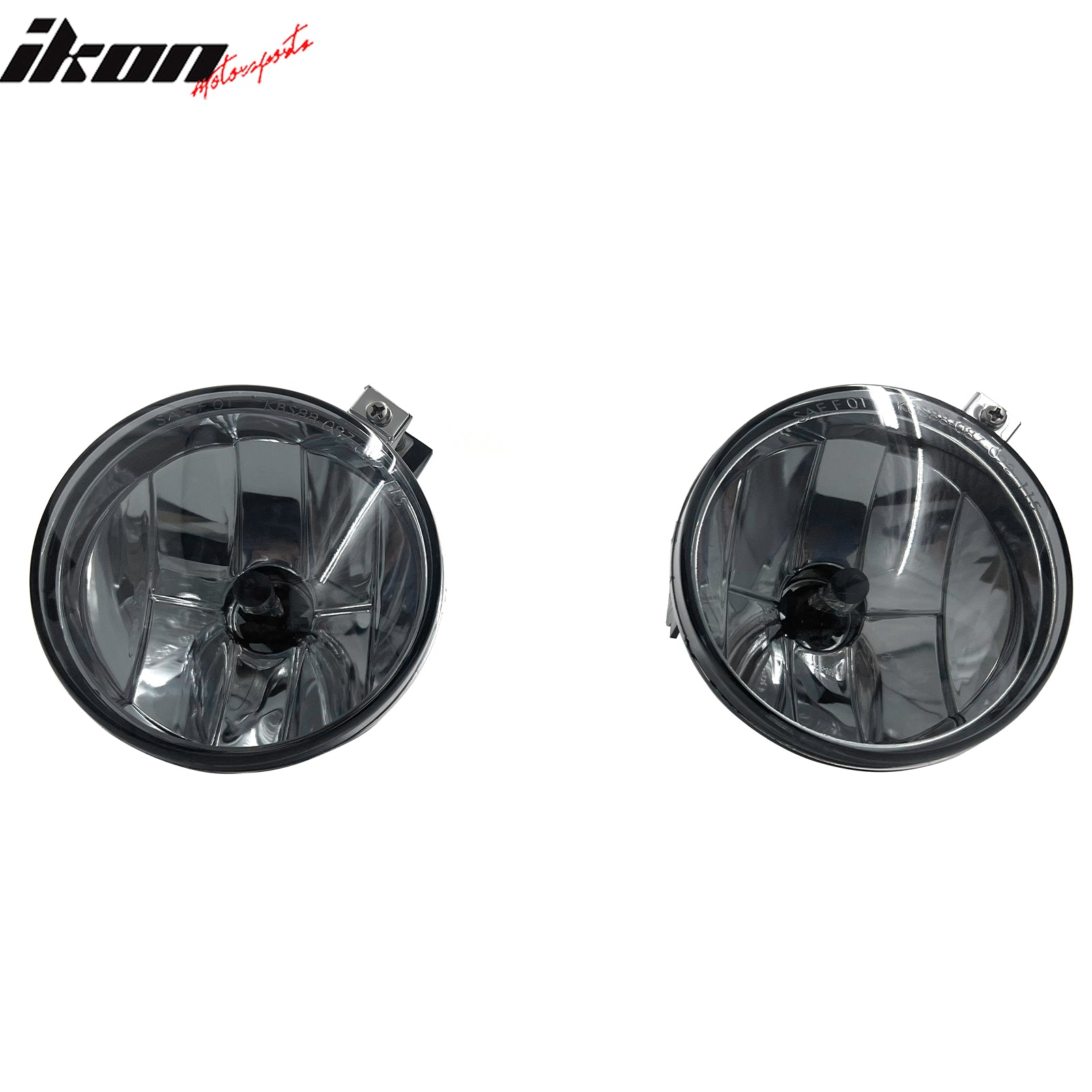 IKON MOTORSPORTS Fog Lights, Compatible with 2011-2014 Mazda 2, Black Housing Smoke Lens Front Bumper Driving Fog Lamp, Pair