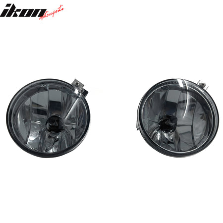 IKON MOTORSPORTS Fog Lights, Compatible with 2011-2014 Mazda 2, Black Housing Smoke Lens Front Bumper Driving Fog Lamp, Pair
