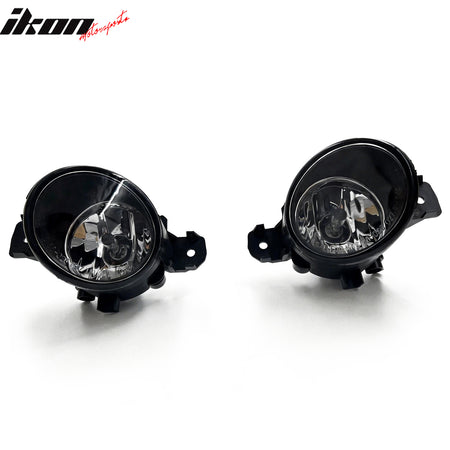 IKON MOTORSPORTS Fog Lights, Compatible with 2008-2010 Nissan Rogue 2004-2010 Sentra 2007-2008 Maxima 2008-2010 INFINITI M35/M45, Clear Lens Black Housing Front Bumper Driving Fog Lamp, Pair
