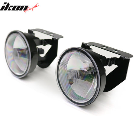 IKON MOTORSPORTS Fog Lights, Compatible with 1992-1999 Pontiac Bonneville SE, Black Housing W/Clear Lens Front Bumper Driving Fog Lamp, Pair