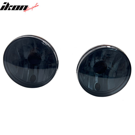 IKON MOTORSPORTS Fog Lights, Compatible with 1999-2002 Dodge Ram 1500/2500/3500 with Sport Package, Black Housing Smoke Lens Front Bumper Driving Fog Lamp with Harness, Pair