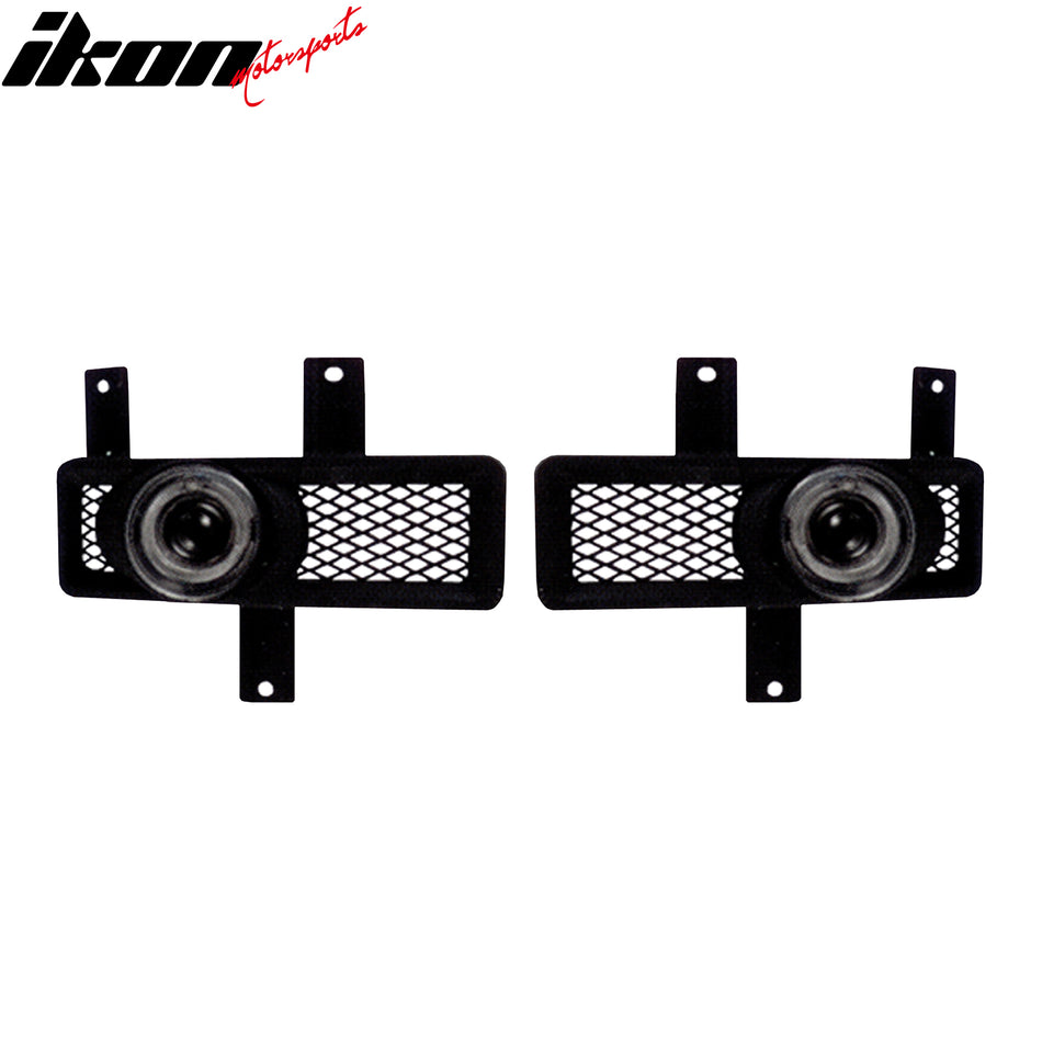 1997-1998 Ford F-150 Ring Style 2PC Projector Fog Lights Black Housing