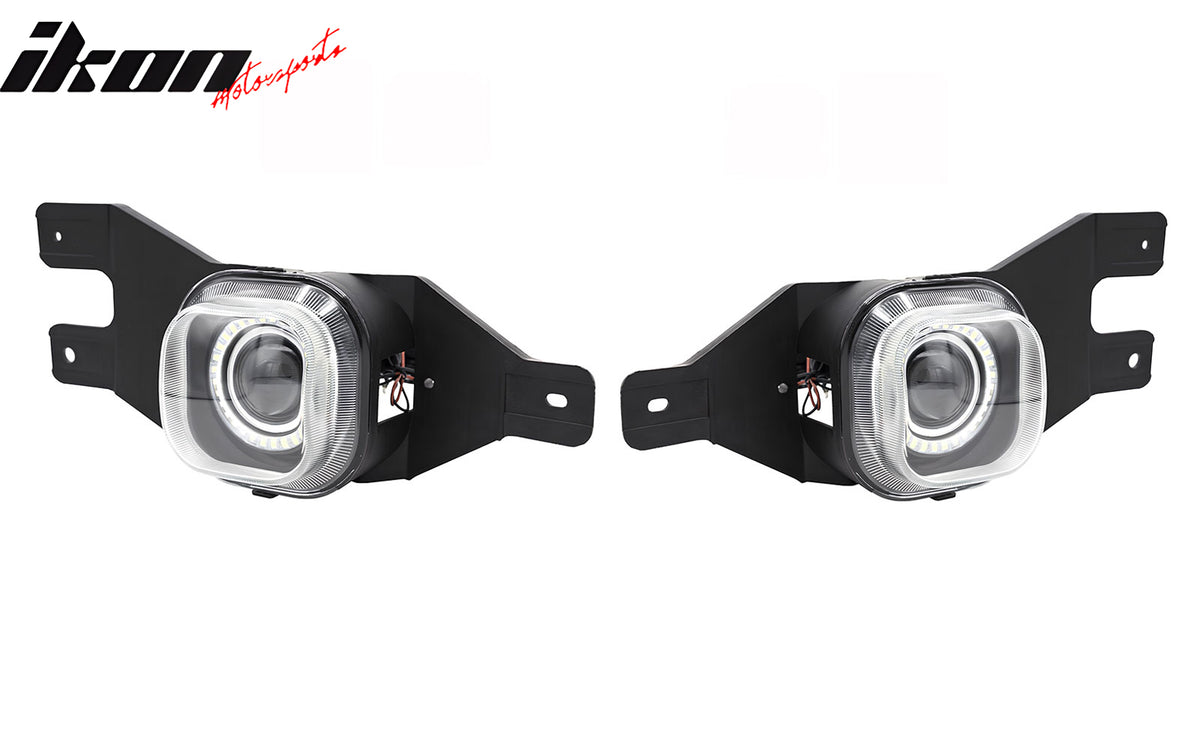 Fits 01-06 Ford F-250 Ring Style 2PCS Front Projector Fog Lights W/Black Housing