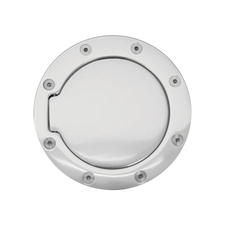 IKON MOTORSPORTS Gas Door Cover, Compatible with 1988-1998 GMC C/K Truck, Chrome Fuel Tank Door Overlay Cover Cover Trim Protector