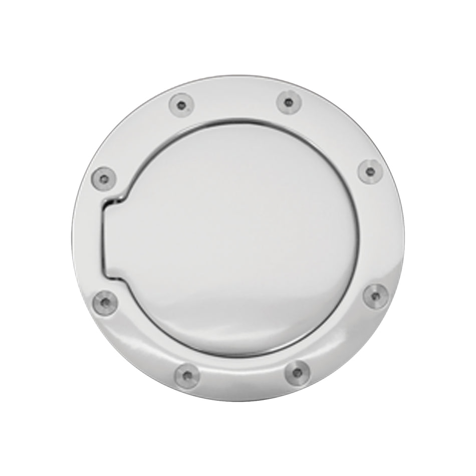 IKON MOTORSPORTS Gas Door Cover, Compatible with 1988-1998 GMC C/K Truck, Chrome Fuel Tank Door Overlay Cover Cover Trim Protector