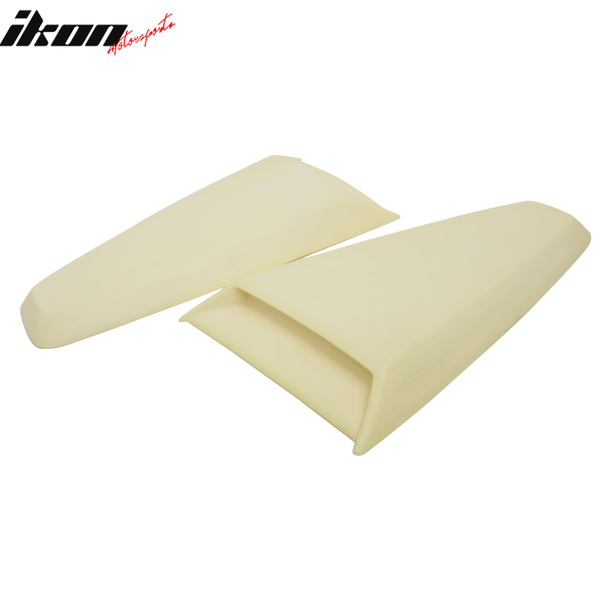 IKON MOTORSPORTS Side Window Louvers, Compatible with 2005-2014 Ford Mustang Coupe 2-Door, Unpainted Add-on Rear Side Air Vent Scoop Shades Cover Blinds Trim 2PCS