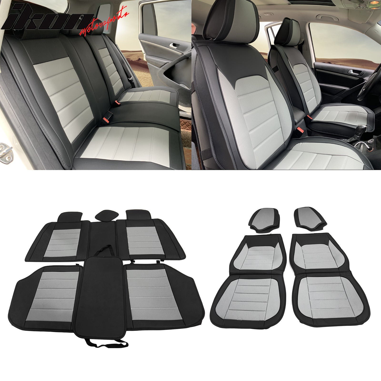 Fits Universal Car Seat Covers Cushion Protectors PU Leather 01 Style