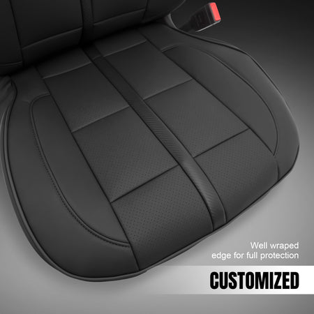 Fits 14-18 Chevy Silverado GMC Sierra 1500 Front Row Seat Covers Protector Black