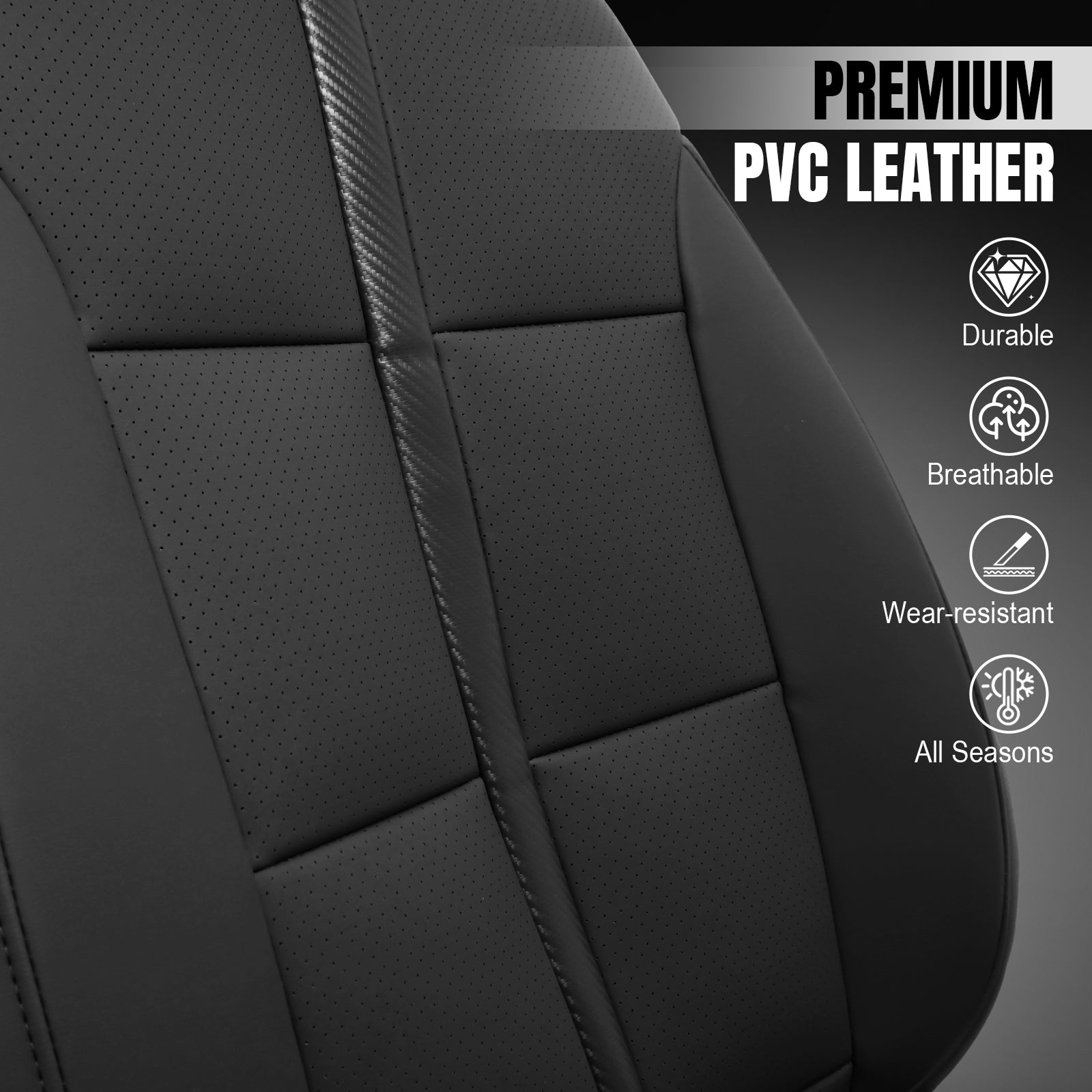 Fits 14-18 Chevy Silverado GMC Sierra 1500 Seat Covers Protector Full Set Black