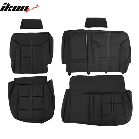 Fits 14-18 Chevy Silverado GMC Sierra 1500 Seat Covers Protector Full Set Black