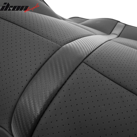 Fits 14-18 Chevy Silverado GMC Sierra 1500 Front Row Seat Covers Protector Black