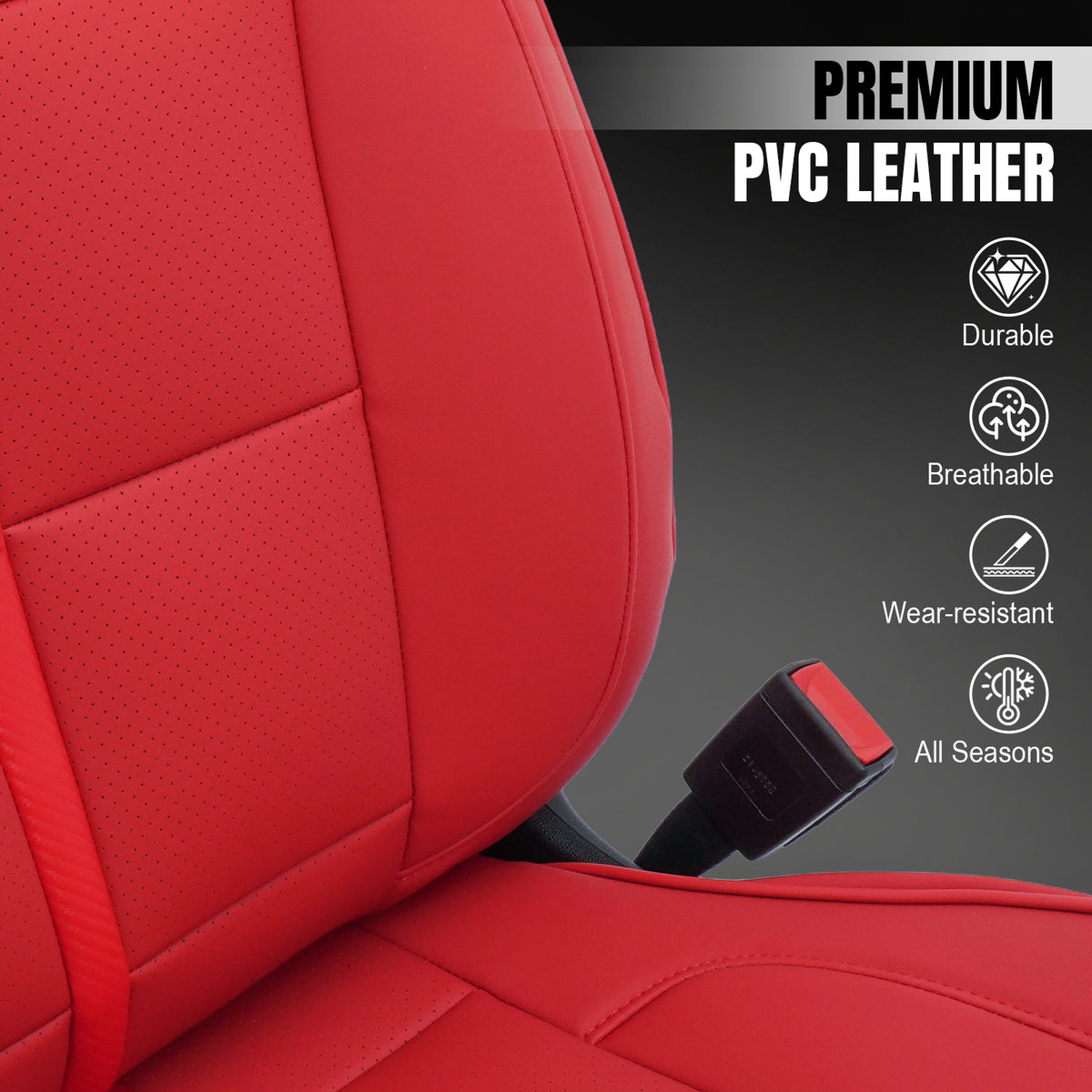 Fits 14-18 Chevy Silverado GMC Sierra 1500 Front Row Seat Covers Protector Red