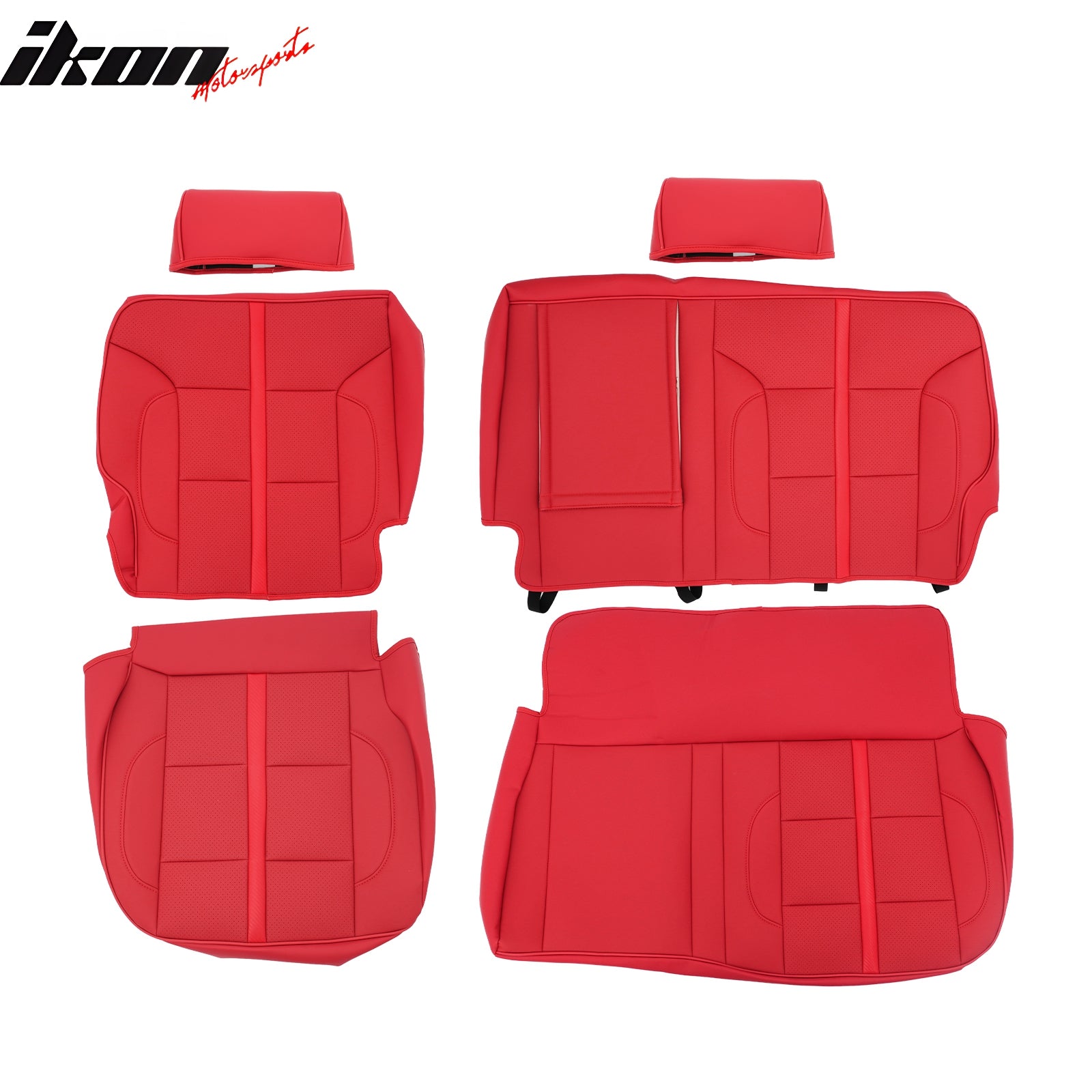 Fits 14-18 Chevy Silverado GMC Sierra 1500 Seat Covers Protector Full Set Red