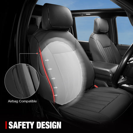 Fits 21-26 Ford F150 22-26 F250 F350 F450 Crew Cab Seat Covers Full Set Black