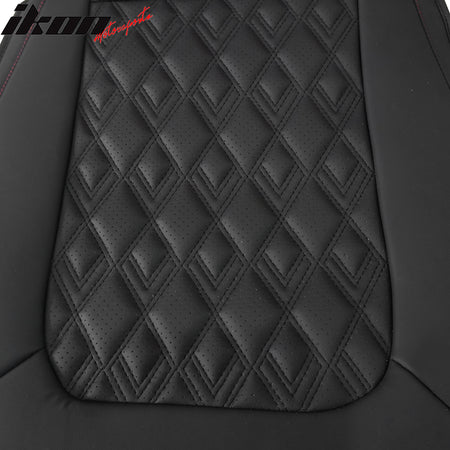 Fits 16-21 Honda Civic 5 Seats PU Leather Car Seat Covers Cushion w/ Lumbar