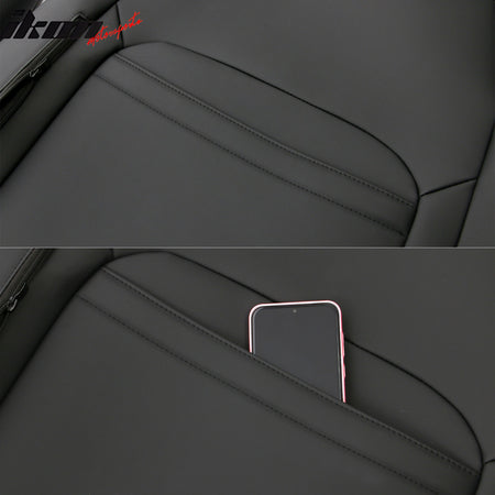 IKON MOTORSPORTS Seat Covers Compatible with 2017-2023 Subaru Crosstrek & Impreza Hatchback, Waterproof PU Leather 5-Seat Driver Passenger Seat Cushion Protector Cover 12PCS