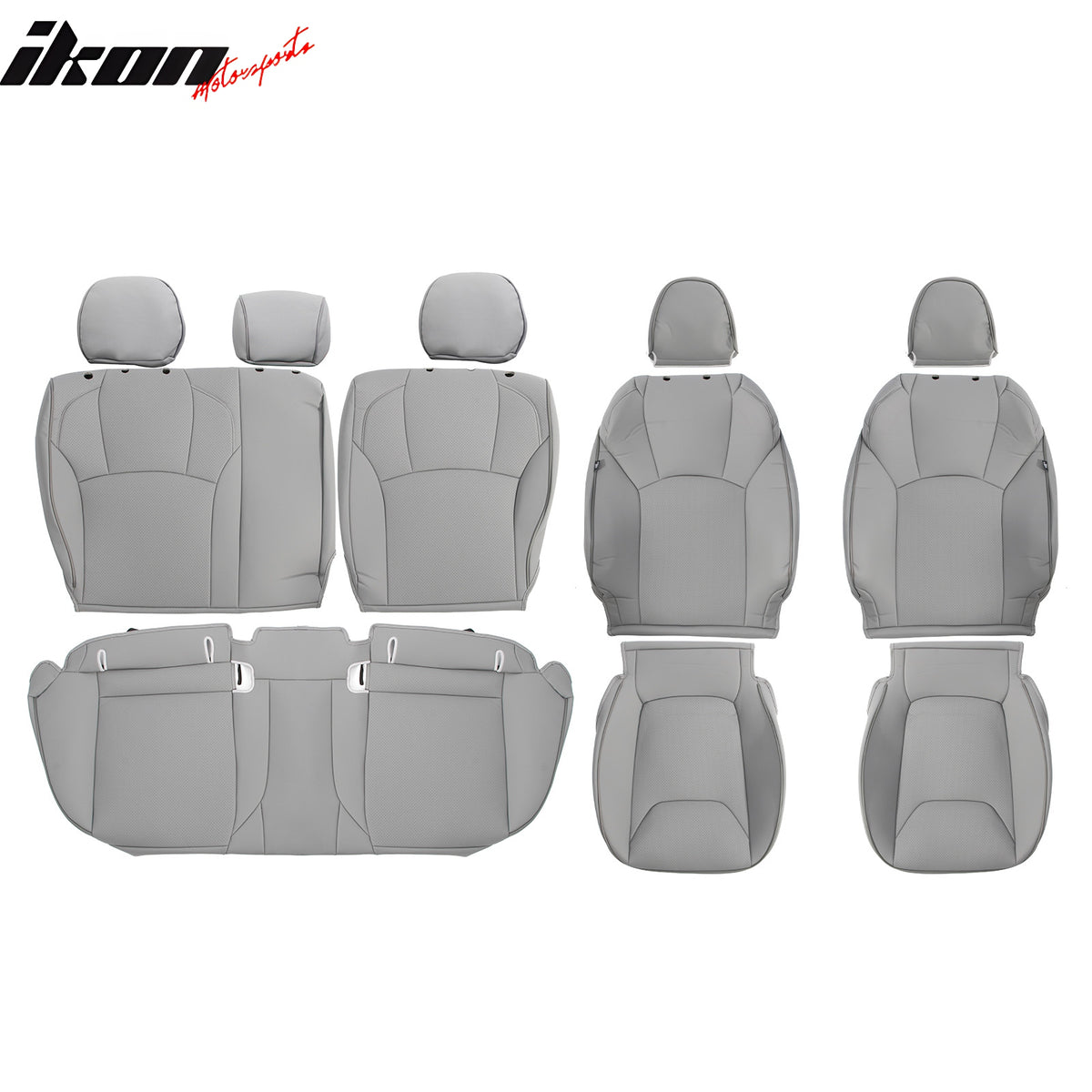 IKON MOTORSPORTS Seat Covers Compatible with 2017-2023 Subaru Crosstrek & Impreza Hatchback, Waterproof PU Leather 5-Seat Driver Passenger Seat Cushion Protector Cover 12PCS