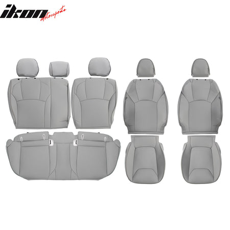 IKON MOTORSPORTS Seat Covers Compatible with 2017-2023 Subaru Crosstrek & Impreza Hatchback, Waterproof PU Leather 5-Seat Driver Passenger Seat Cushion Protector Cover 12PCS