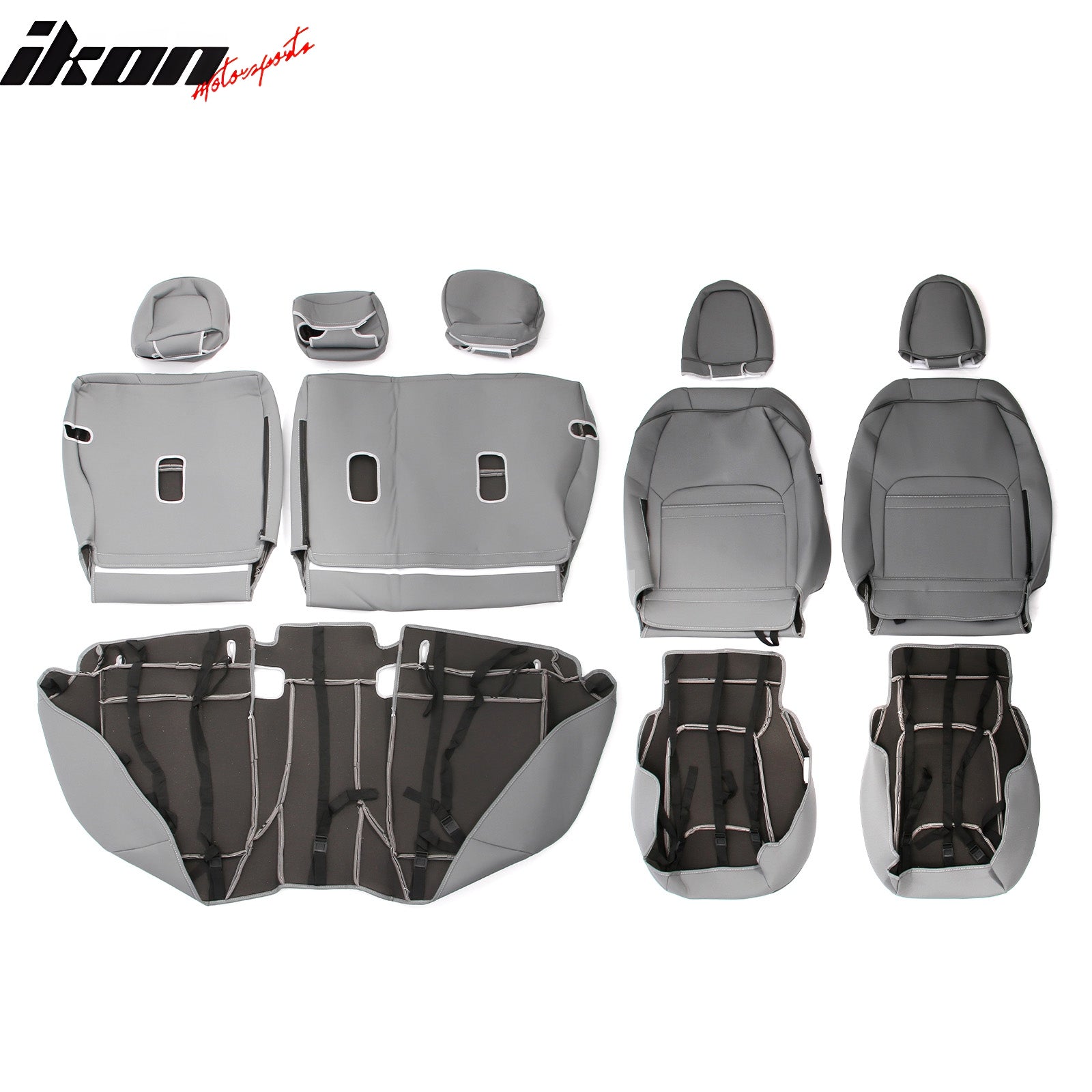 IKON MOTORSPORTS Seat Covers Compatible with 2017-2023 Subaru Crosstrek & Impreza Hatchback, Waterproof PU Leather 5-Seat Driver Passenger Seat Cushion Protector Cover 12PCS