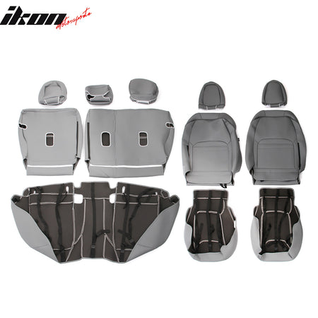 IKON MOTORSPORTS Seat Covers Compatible with 2017-2023 Subaru Crosstrek & Impreza Hatchback, Waterproof PU Leather 5-Seat Driver Passenger Seat Cushion Protector Cover 12PCS