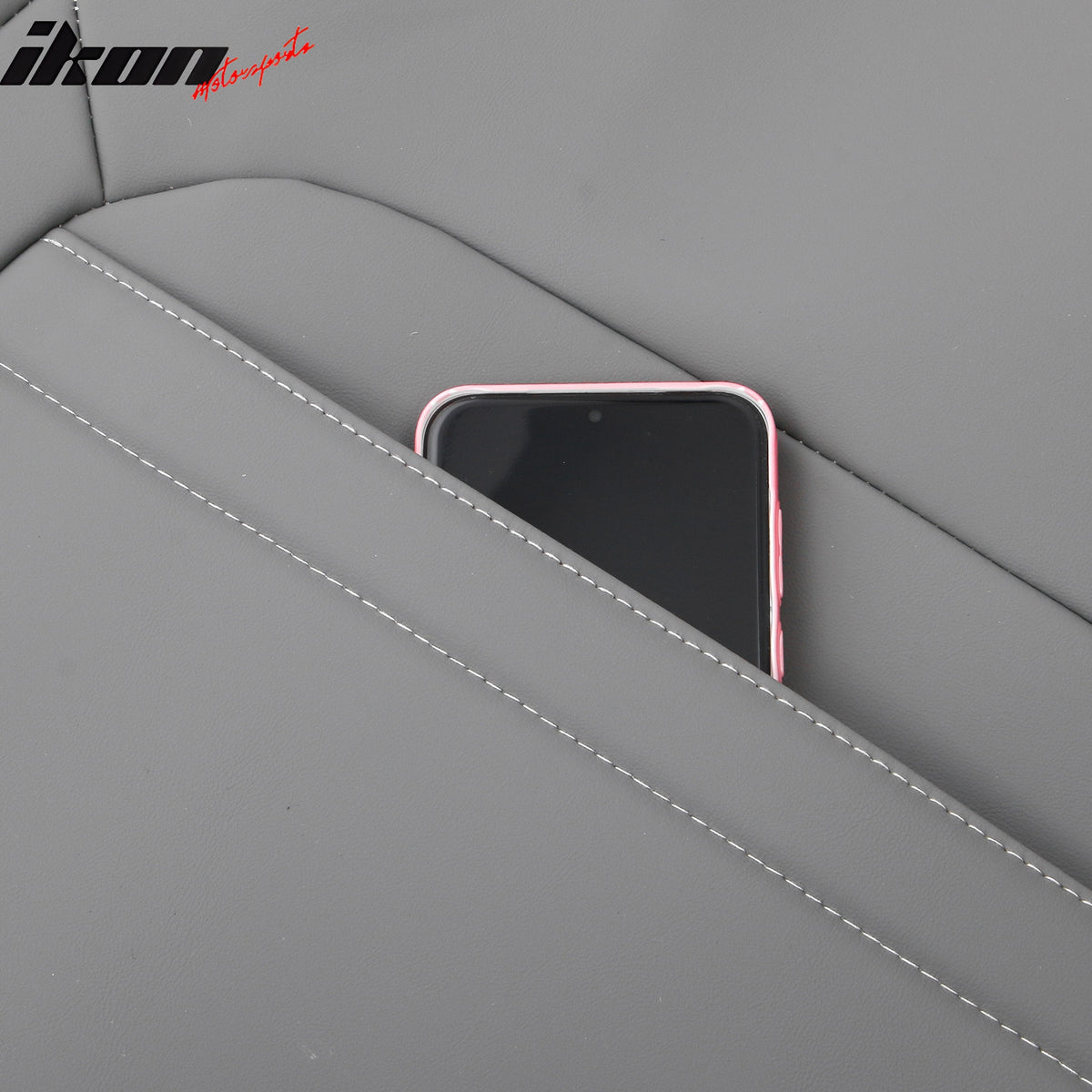 IKON MOTORSPORTS Seat Covers Compatible with 2017-2023 Subaru Crosstrek & Impreza Hatchback, Waterproof PU Leather 5-Seat Driver Passenger Seat Cushion Protector Cover 12PCS