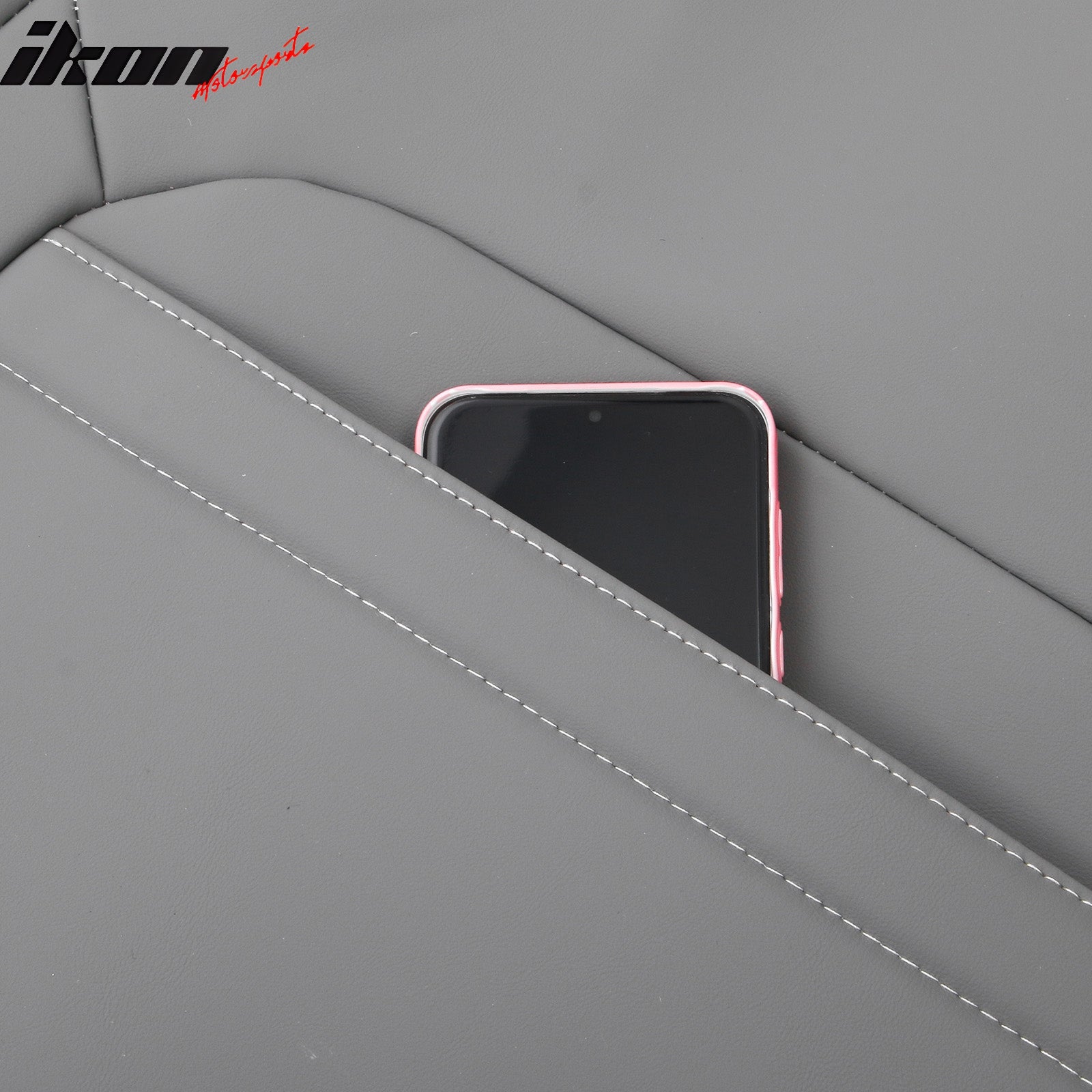 IKON MOTORSPORTS Seat Covers Compatible with 2017-2023 Subaru Crosstrek & Impreza Hatchback, Waterproof PU Leather 5-Seat Driver Passenger Seat Cushion Protector Cover 12PCS