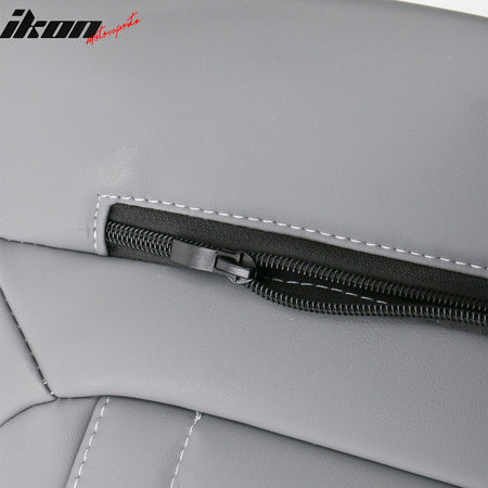 IKON MOTORSPORTS Seat Covers Compatible with 2017-2023 Subaru Crosstrek & Impreza Hatchback, Waterproof PU Leather 5-Seat Driver Passenger Seat Cushion Protector Cover 12PCS