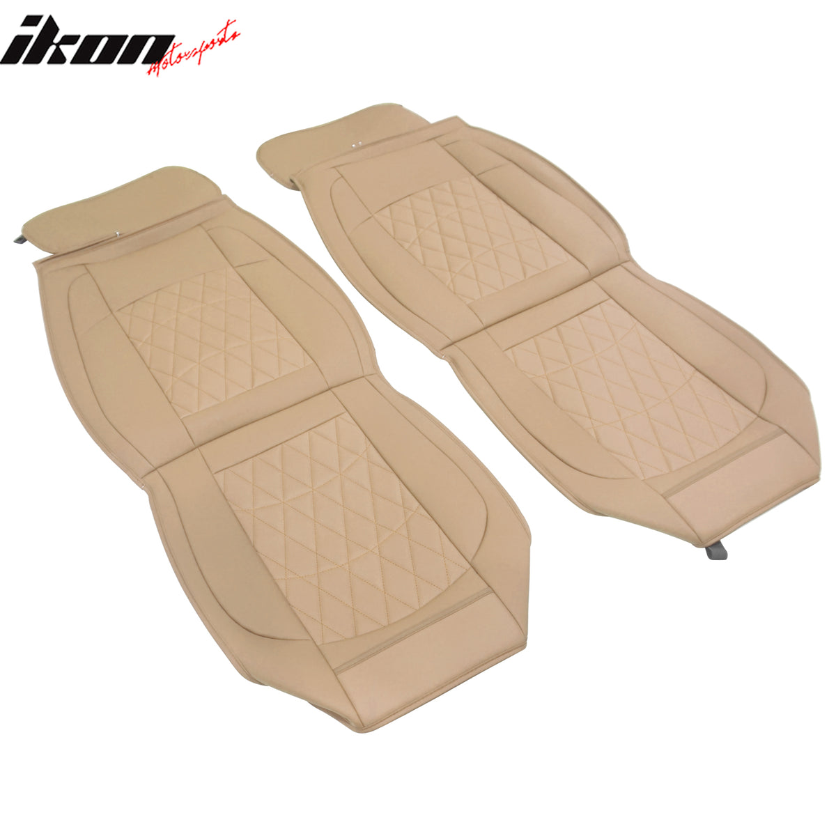 Fits 08-23 Toyota Tundra Beige Full Set Seat Covers Front Rear Row PU Leather