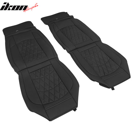 Fits 08-23 Toyota Tundra Black Full Set Seat Covers Front Back Row PU Leather