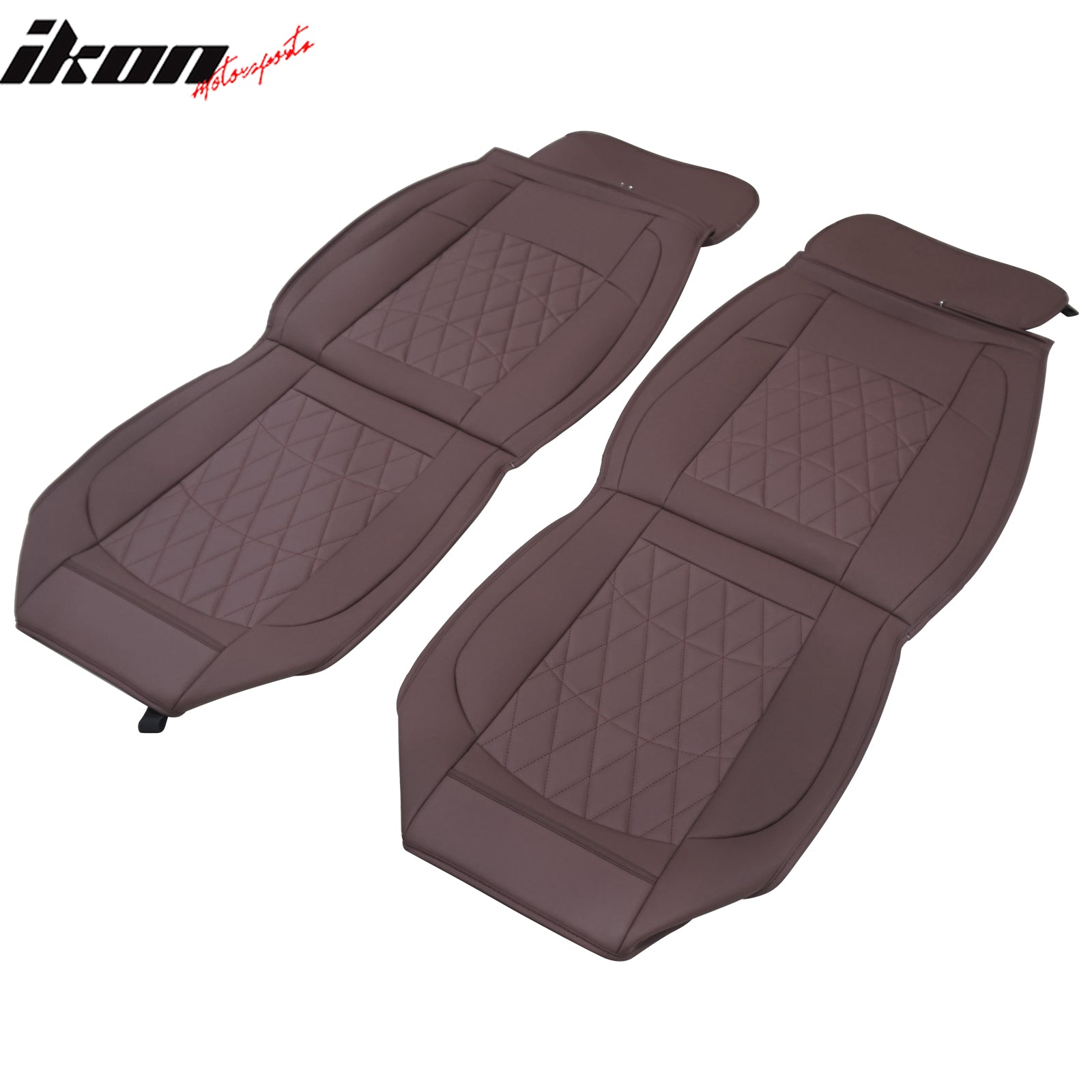 Fits 08-23 Toyota Tundra Brown Full Set Seat Covers Front Rear Row PU Leather