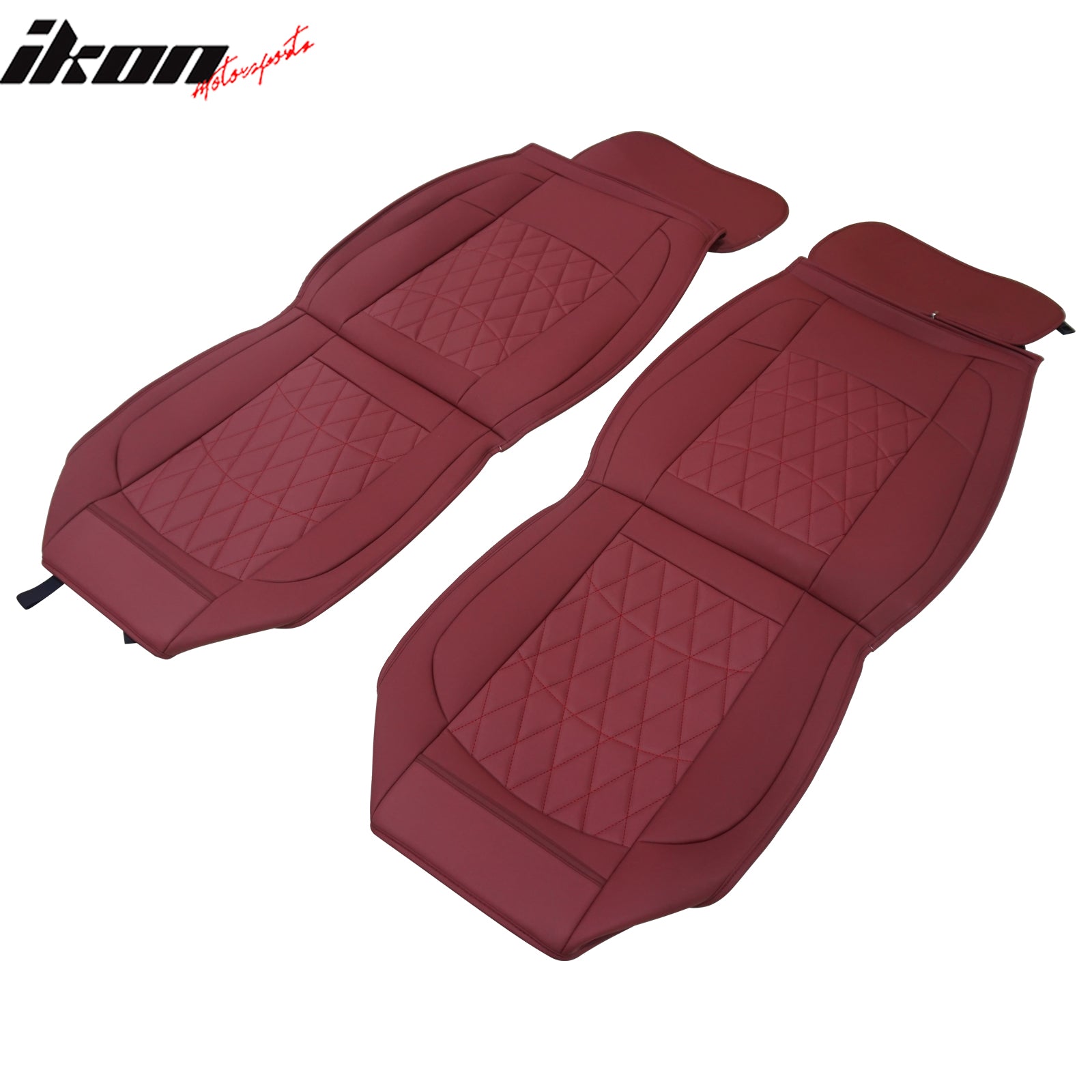 Fits 08-23 Toyota Tundra Red Full Set Car Seat Covers Front Back Row PU Leather