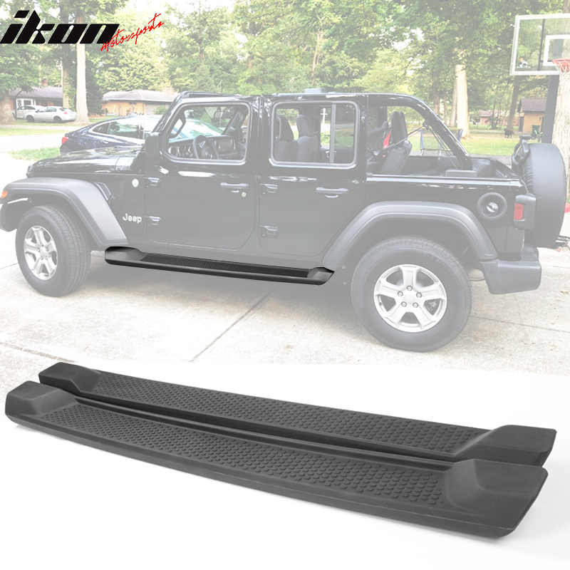 2018-2024 Jeep Wrangler JL 4-Door OE Textured Black Running Boards ABS