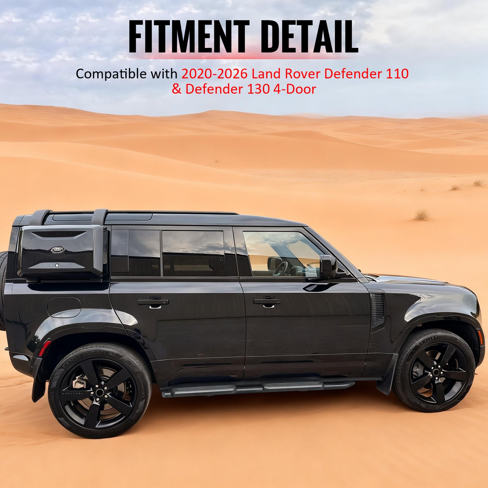 Fits 20-26 Land Rover Defender 110 130 OE Style Running Boards Black Aluminum
