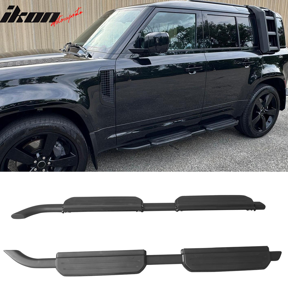 2020-2026 Land Rover Defender 110 130 OE Style Side Step Running Boards Black Aluminum Nerf Bars Rubber Anti-slip Pad