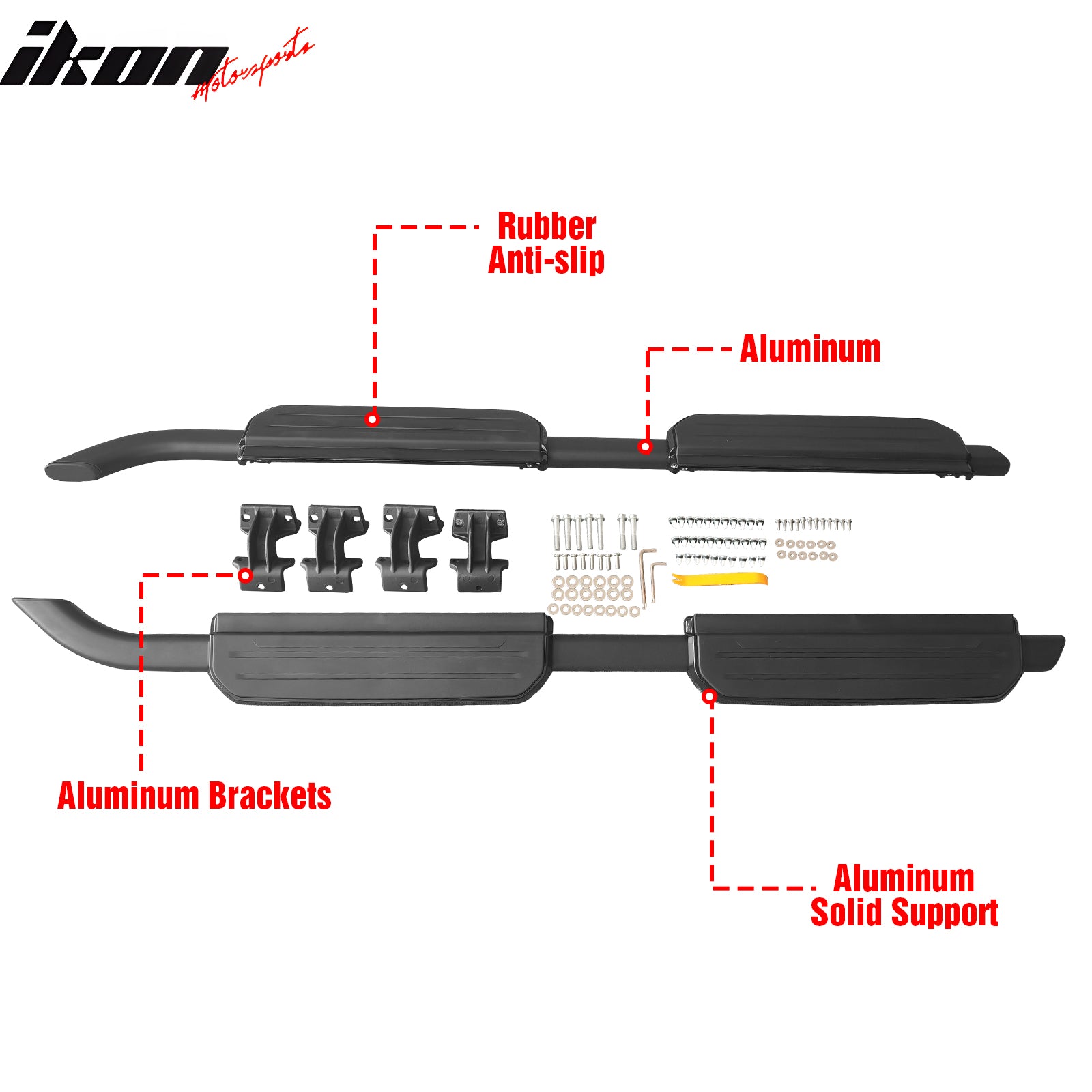 Fits 20-26 Land Rover Defender 110 130 OE Style Running Boards Black Aluminum