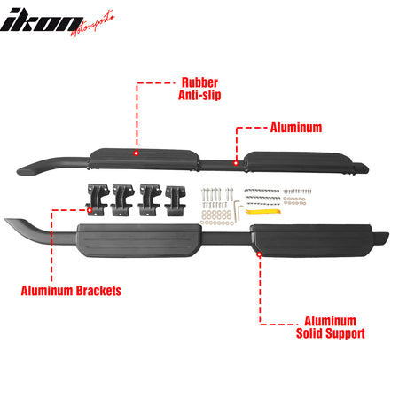Fits 20-26 Land Rover Defender 110 130 OE Style Running Boards Black Aluminum
