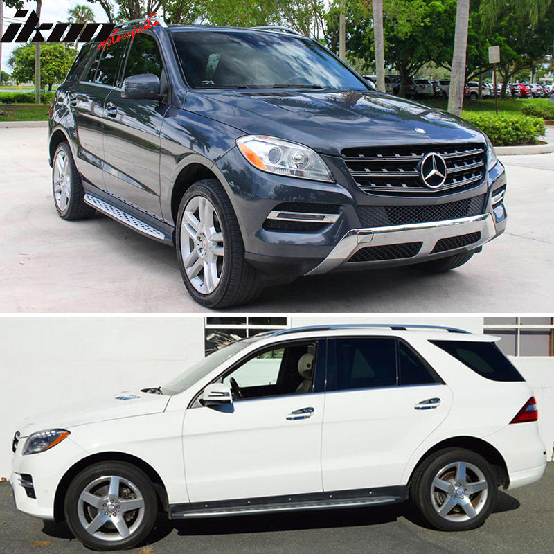 IKON MOTORSPORTS Side Step Bars Compatible With 12 15 Mercedes Benz ML class 16 19 GLE class W166 SUV Factory Style Running Board Ikon Motorsports