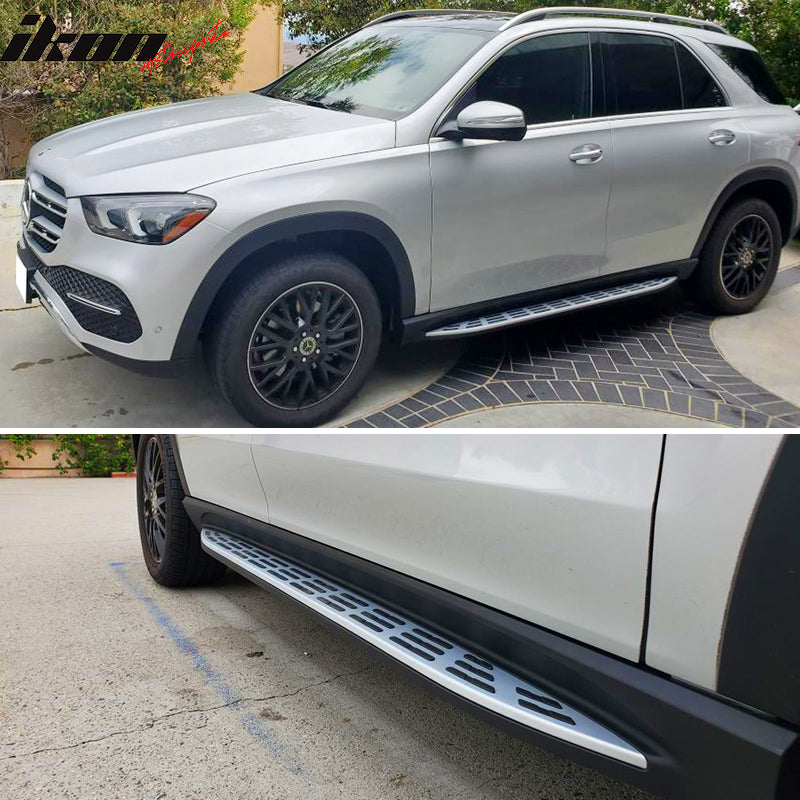 IKON MOTORSPORTS, Running Board Compatible With 2020-2023 Mercedes-Benz W167 V167 GLE Class, Factory Style Side Step Nerf Bar Pair