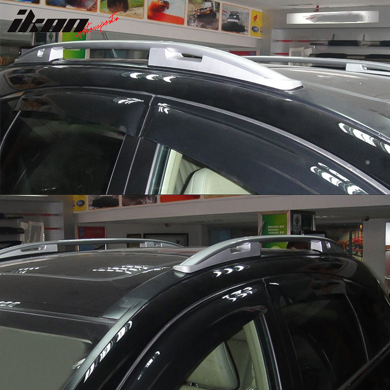 Compatible With 2007-2011 Honda CRV CR-V Factory Style Side Rail Bar Roof Rack Silver