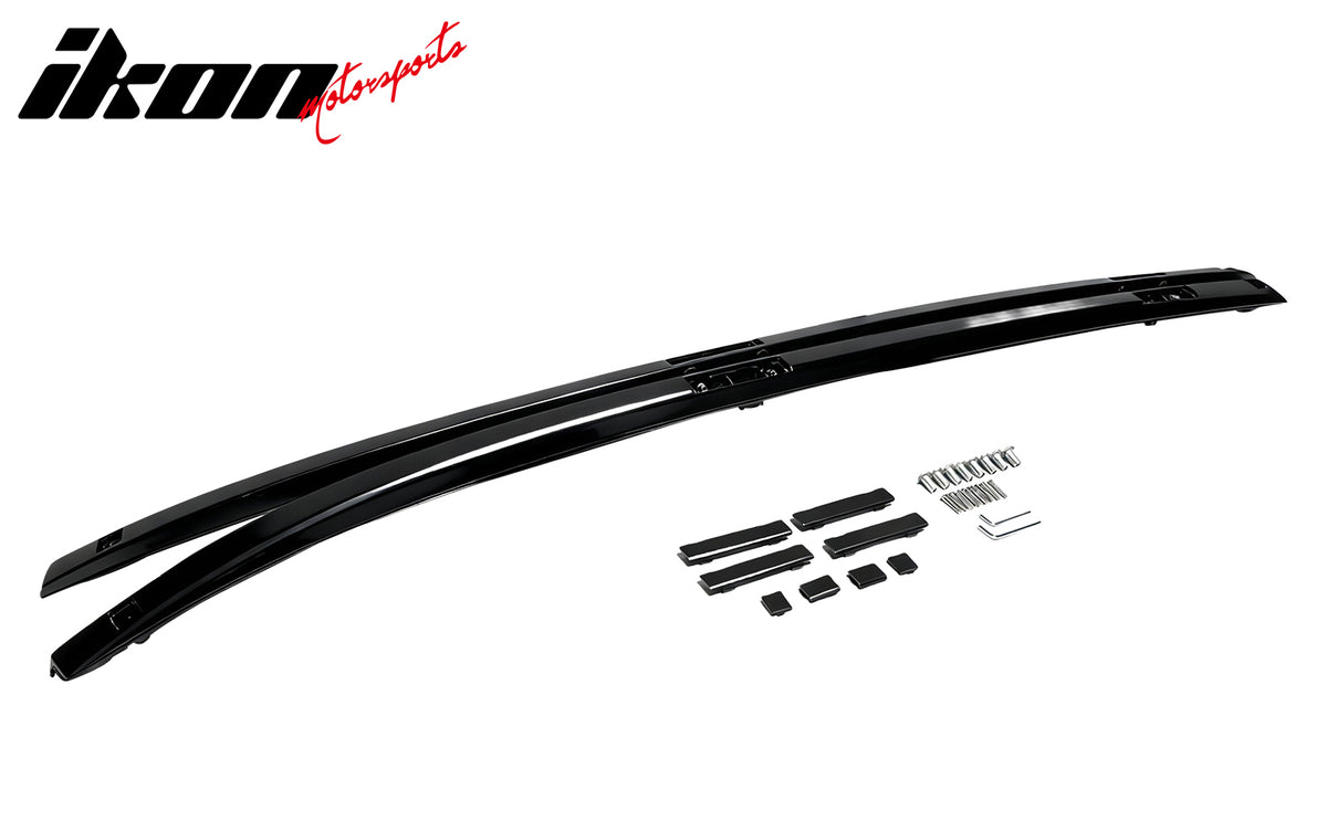 Fits 12-16 Honda CR-V CRV OE Style Roof Rack Side Rail ABS Gloss Black Pair