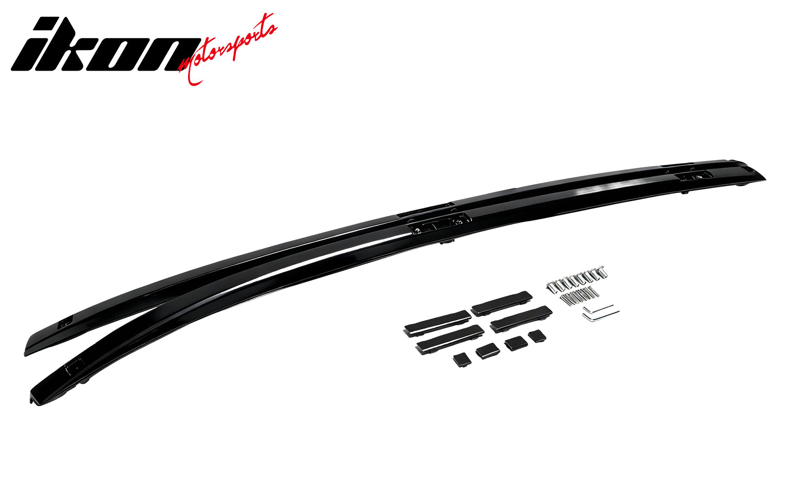 Fits 12-16 Honda CR-V CRV OE Style Roof Rack Side Rail ABS Gloss Black Pair